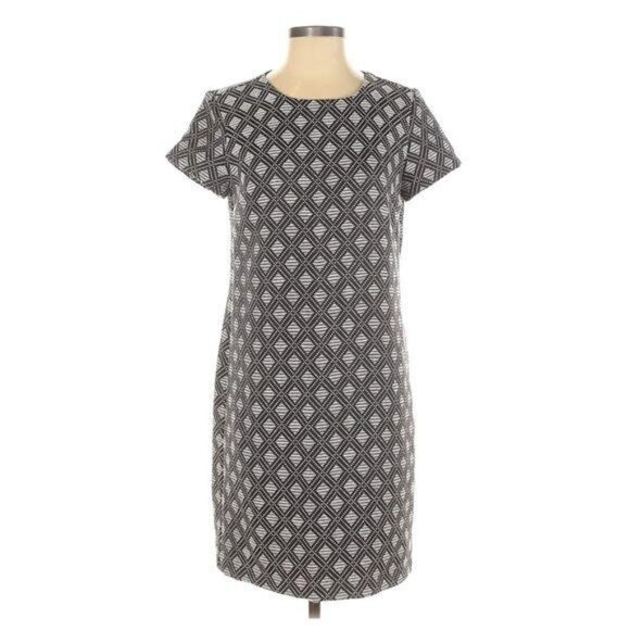 Banana Republic Shift Dress Size 4 Diamond Geometric Pattern Short Sleeved - Picture 1 of 6